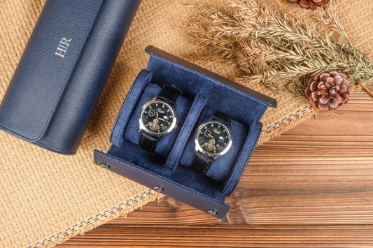 The Timepiece - Leather Watch Case - Navy