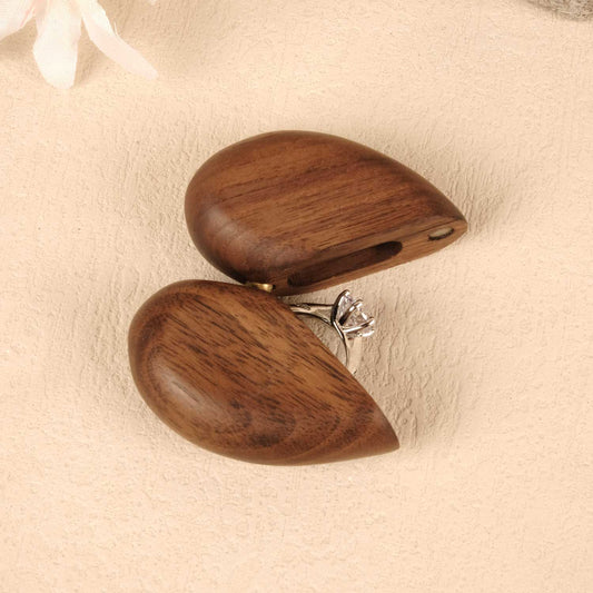 The Heartbeat - Wooden Heart Flip Ring Box