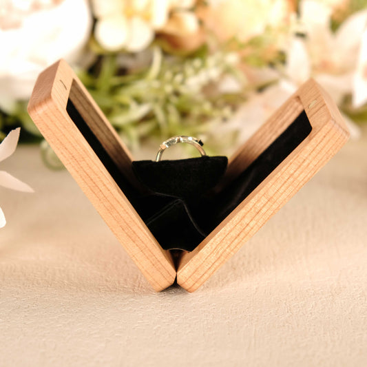 The Duo - Walnut Engagement Wooden Ring Box