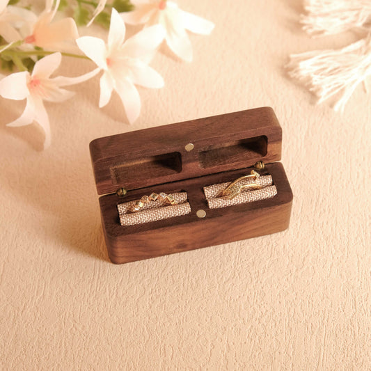 The Duet - Double Slot Wedding Ring Box for 2 Rings - S