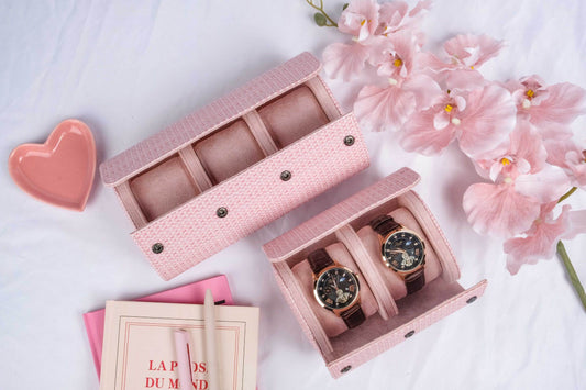 The Timepiece - Leather Watch Case - Pink