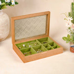 The Crystal - Glass Custom Carved  Cherry Wooden Jewelry Box